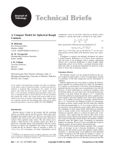 Technical Briefs A Compact Model for Spherical Rough Journal of Tribology