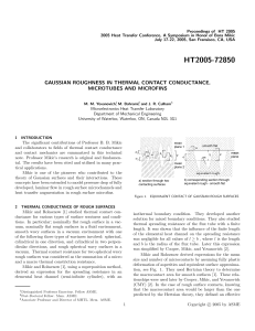 Proceedings of HT 2005 July 17-22, 2005, San Fransisco, CA, USA