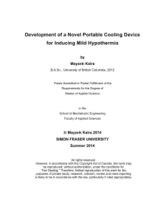 Development of a Novel Portable Cooling Device for Inducing Mild Hypothermia by