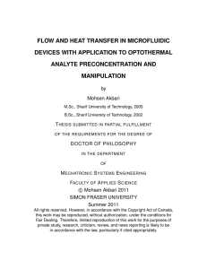 FLOW AND HEAT TRANSFER IN MICROFLUIDIC DEVICES WITH APPLICATION TO OPTOTHERMAL