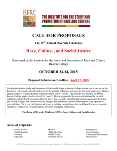 CALL FOR PROPOSALS Race, Culture, and Social Justice OCTOBER 23-24, 2015