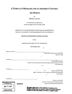 A DESIGN TEMPLATE  MODELING  FOR AN  ASSEMBLY  CONTROL