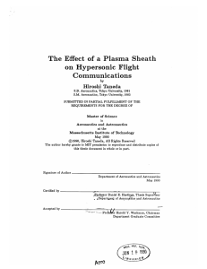 The  Effect  of  a  Plasma ... on  Hypersonic  Flight Communications Hiroshi  Taneda