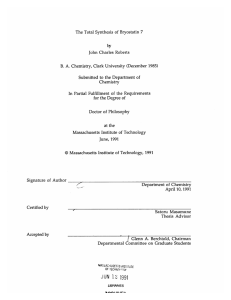 The Total  Synthesis  of  Bryostatin  7