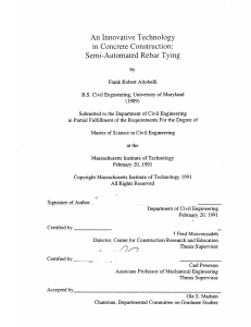 An  Innovative  Technology Semi-Automated  Rebar  Tying