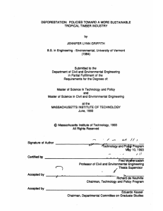 DEFORESTATION:  POLICIES JENNIFER  LYNN INDUSTRY -