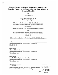 Discrete  Element  Modeling  of the Influence ... Confining  Pressure on the Compression  and Shear Behavior...