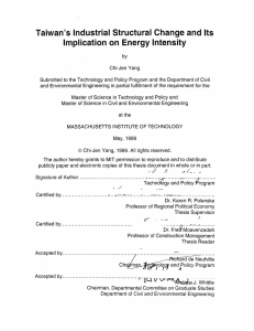 Taiwan's  Industrial Structural Change  and Its