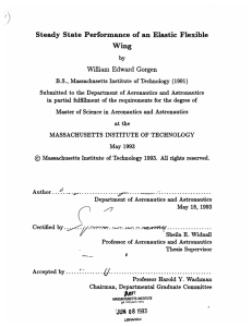 Steady  State  Performance  of  an Elastic ... Wing William  Edward  Gorgen