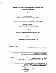 DESIGN OF PASSIVE  PIEZOELECTRIC DAMPING  FOR SPACE STRUCTURES by