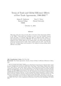 Terms of Trade and Global Efficiency Effects ∗† James E. Anderson