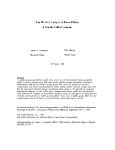 The Welfare Analysis of Fiscal Policy: A Simple Unified Account Will Martin