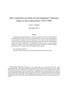 How important are banks for development? National Scott L. Fulford December 2014