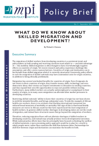 Polic y  Bri e f WHAT DO WE KNOW ABOUT DEVELOPMENT?