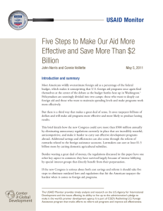 Five Steps to Make Our Aid More Billion USAID Monitor