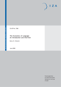 The Economics of Language: An Introduction and Overview IZA DP No. 3568