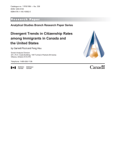 Divergent Trends in Citizenship Rates among Immigrants in Canada and