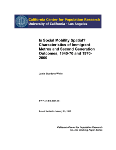 Is Social Mobility Spatial? Characteristics of Immigrant Metros and Second Generation