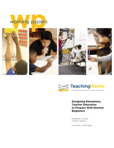 Designing Elementary Teacher Education to Prepare Well-Started Beginners