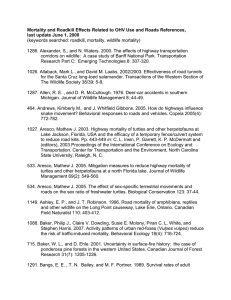 Mortality and Roadkill Effects Related to OHV Use and Roads... last update June 1, 2008 (keywords searched: roadkill, mortality, wildlife mortality)