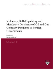 Voluntary, Self-Regulatory and Mandatory Disclosure of Oil and Gas Governments