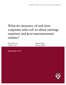 What do measures of real-time corporate sales tell us about earnings returns?