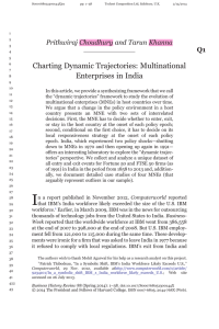 Charting Dynamic Trajectories: Multinational Enterprises in India Prithwiraj Choudhury and Tarun Khanna Q1