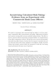 Incentivizing Calculated Risk-Taking: Evidence from an Experiment with Commercial Bank Loan Officers