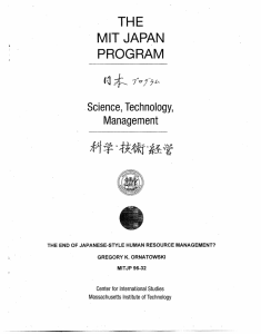 THE MIT  JAPAN PROGRAM &amp;4Ar'