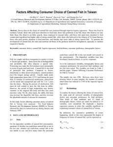 Factors Affecting Consumer Choice of Canned Fish in Taiwan