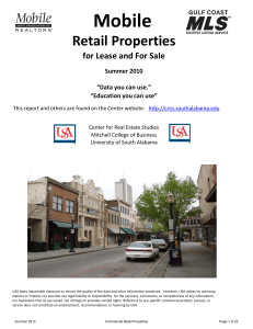 Mobile Retail Properties for Lease and For Sale Summer 2010
