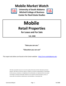   Mobile  Retail Properties Mobile Market Watch       for Lease and For Sale