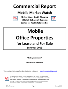 Commercial Report Mobile Office Properties for Lease and For Sale