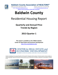 Baldwin County Residential Housing Report Quarterly and Annual Price Trends by Region