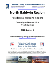 North Baldwin Region Residential Housing Report Quarterly and Annual Price Trends by Zone
