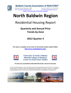 North Baldwin Region Residential Housing Report Quarterly and Annual Price Trends by Zone