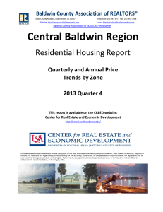 Central Baldwin Region Residential Housing Report Quarterly and Annual Price Trends by Zone