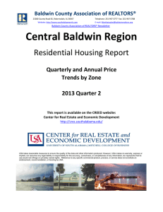 Central Baldwin Region Residential Housing Report Quarterly and Annual Price Trends by Zone