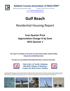Gulf Beach Residential Housing Report Baldwin County Association of REALTORS® Four-Quarter Price