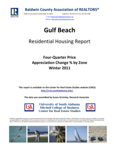 Gulf Beach Residential Housing Report Baldwin County Association of REALTORS® Four-Quarter Price