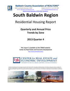 South Baldwin Region Residential Housing Report Quarterly and Annual Price Trends by Zone
