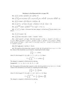 Solutions to the Homework Set on page 170 2 (a). =