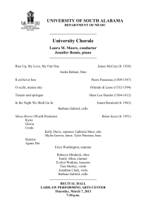 University Chorale  UNIVERSITY OF SOUTH ALABAMA Laura M. Moore, conductor