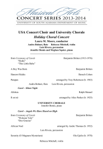 USA Concert Choir and University Chorale Holiday Choral Concert