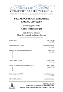 Andy Harnsberger USA PERCUSSION ENSEMBLE SPRING CONCERT