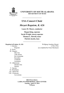 USA Concert Choir Mozart Requiem, K. 626  UNIVERSITY OF SOUTH ALABAMA
