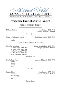 Woodwind Ensembles Spring Concert Rebecca Mindock, director