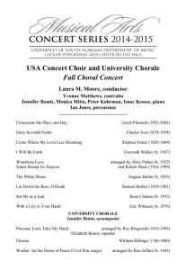 USA Concert Choir and University Chorale Fall Choral Concert