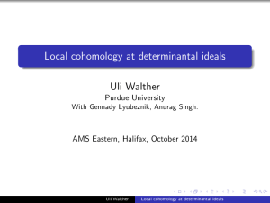 Local cohomology at determinantal ideals Uli Walther Purdue University