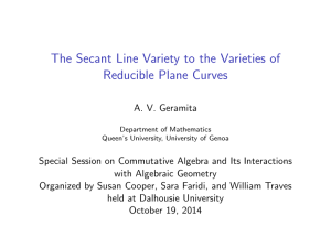 The Secant Line Variety to the Varieties of Reducible Plane Curves